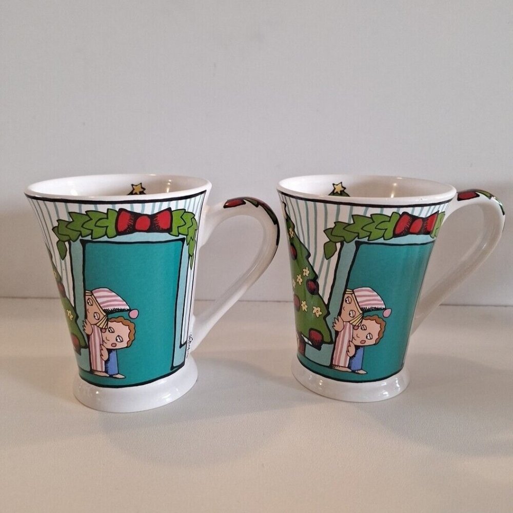 Ursula’s Christmas Signature 4 Mugs Holiday Ceramic Cups Dodge - Picture 5 of 9